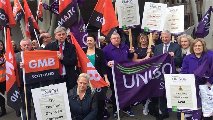 Hairmyres staff take wage loss protest to the Scottish Parliament