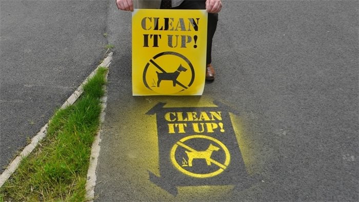 Scottish Borders Council brings in stencilled messages to combat dog poo