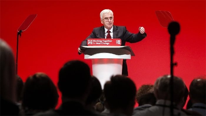 Labour would introduce ‘real’ living wage of over £10 an hour, pledges John McDonnell