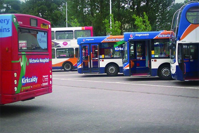 On the buses