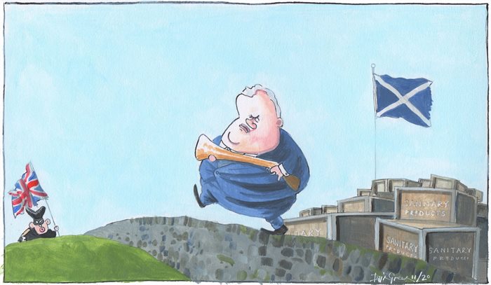 Sketch: Ian Blackford, devolution and Scotland's tampons