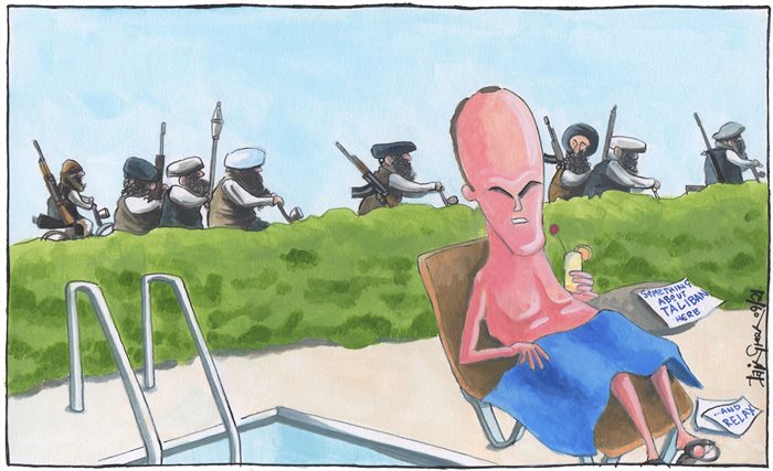 Sketch: Dominic Raab's working holiday