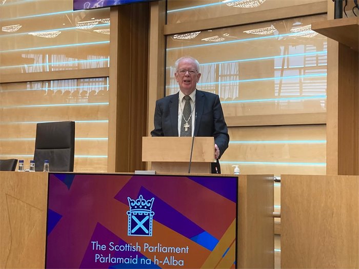 Ex-Deputy First Minister Jim Wallace addresses Holyrood in Kirk role