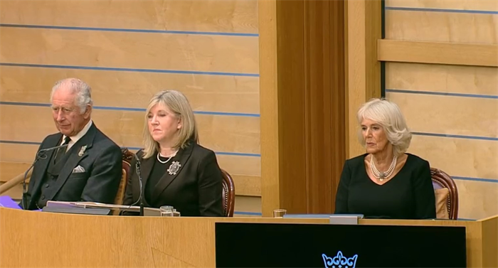 King Charles hears tributes in Scottish Parliament