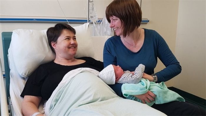 Ruth Davidson gives birth to baby boy