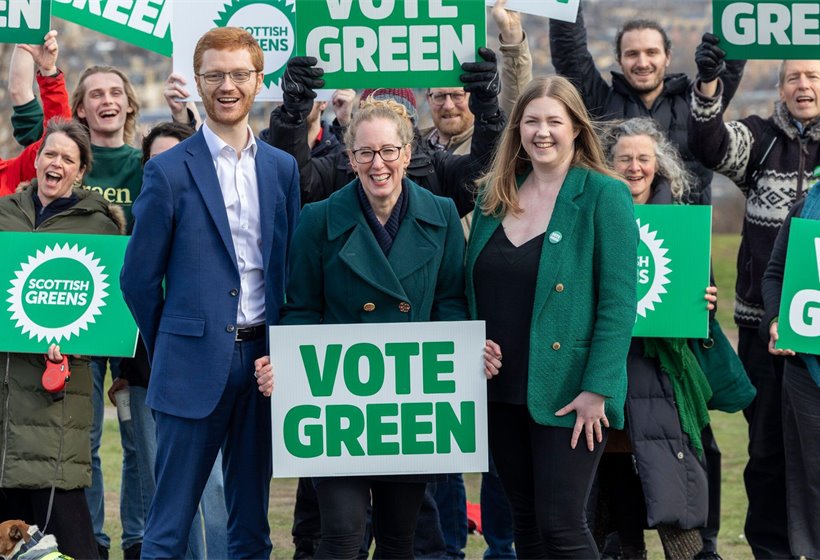 Poll: Greens to become Scottish Parliament’s second biggest party