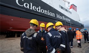 Mairi McAllan vow to shipyard workers as delayed Glen Rosa ferry is launched