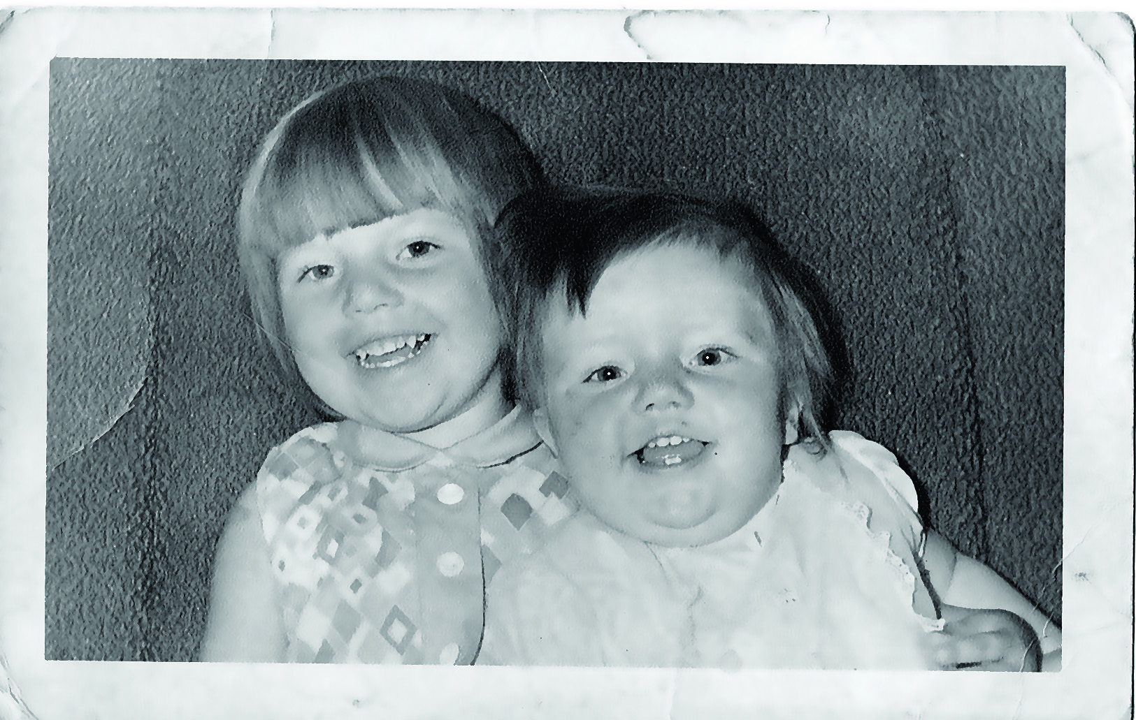 A young Jacqueline Cameron with her sister Lynne