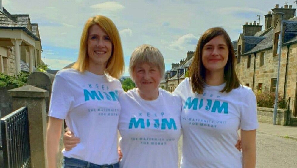 Marj Adams flanked by daughters Kirsty Watson (left) and Amy Fraser